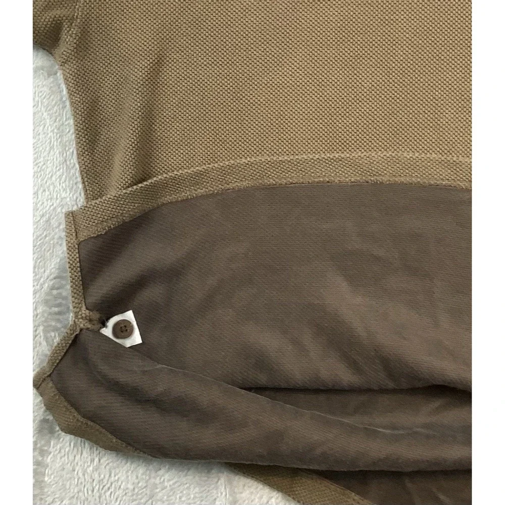 Tommy Bahama Polo Shirt Mens Large Brown Golf 70% silk 30% Cotton‎ Pique Knit